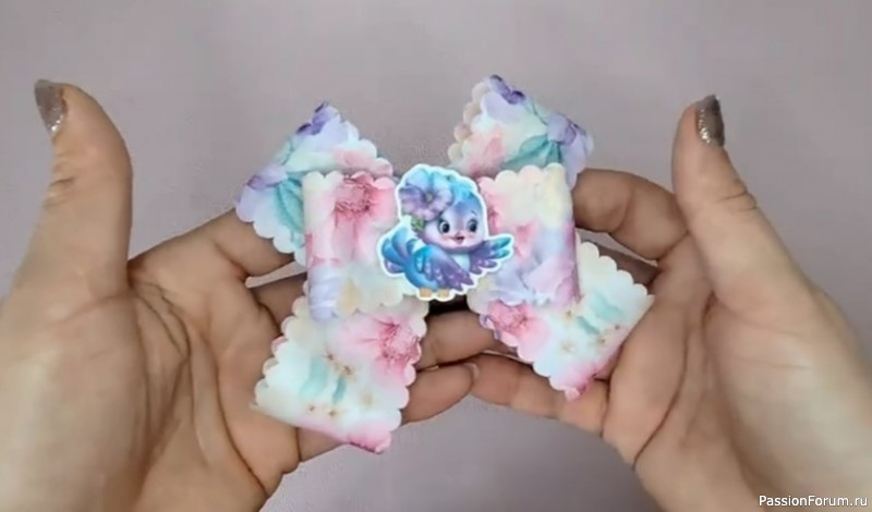 Яркие бантики в технике канзаши. Видео МК