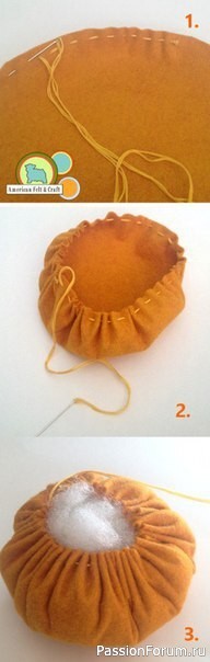 Миниатюрные фетровые тыковки. МК