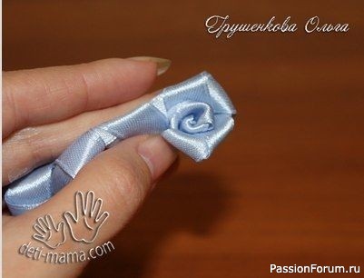 Розочки из лент. Мастер-класс.