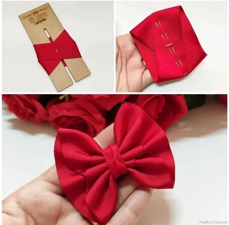 Красивые бантики из лент. Мини МК