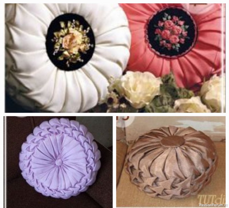 Круглая подушка с буфами. Мастер-класс