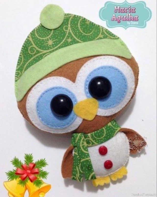 Милые совушки из фетра + выкройки