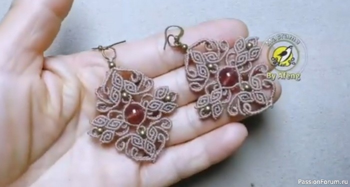 Серьги в технике макраме. МК
