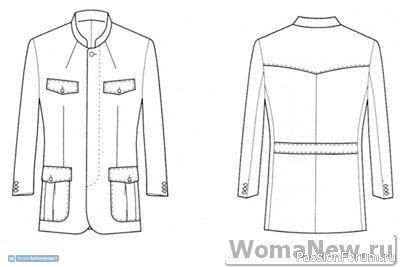 Мужской пиджак с накладными карманами. Выкройки