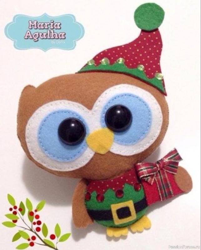 Милые совушки из фетра + выкройки