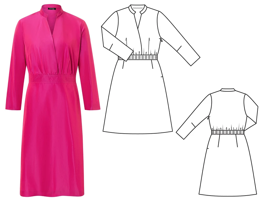 Как сшить платье с эффектом запаха и воротником-стойкой своими руками: пошаговый мастер-класс