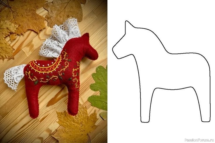 Шьем лошадку - елочную игрушку. Выкройки