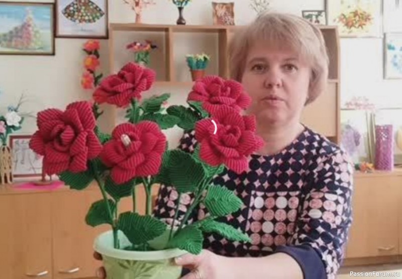 &quot;Роза&quot; в технике макраме. Видео МК