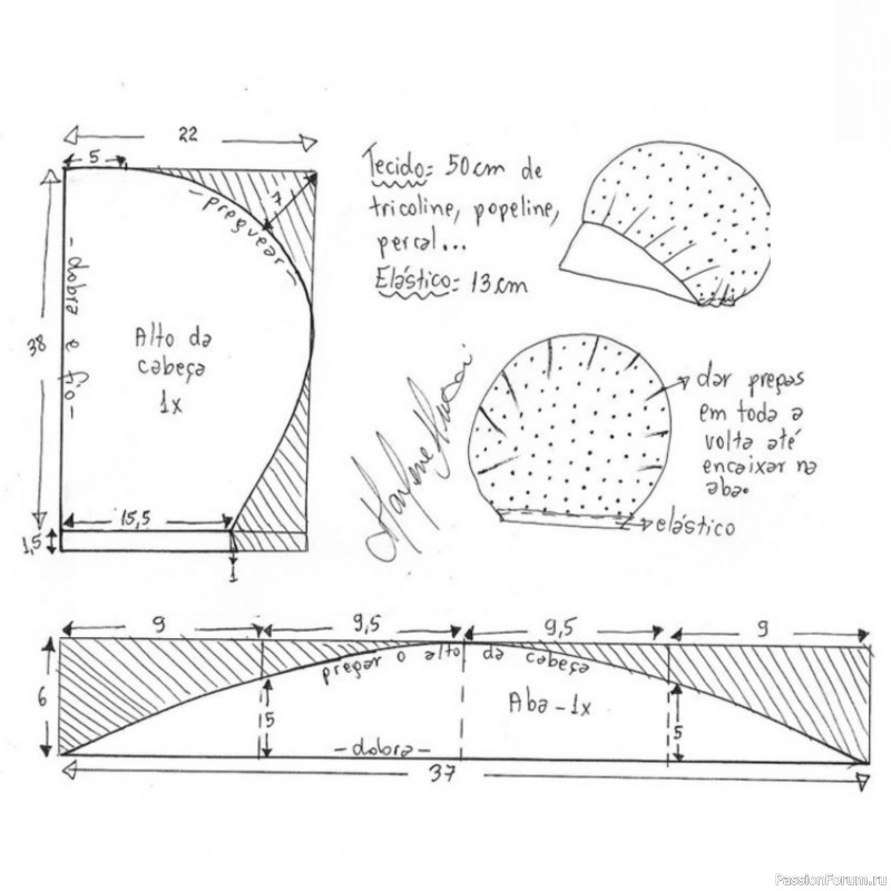 Поварской чепчик. Выкройки