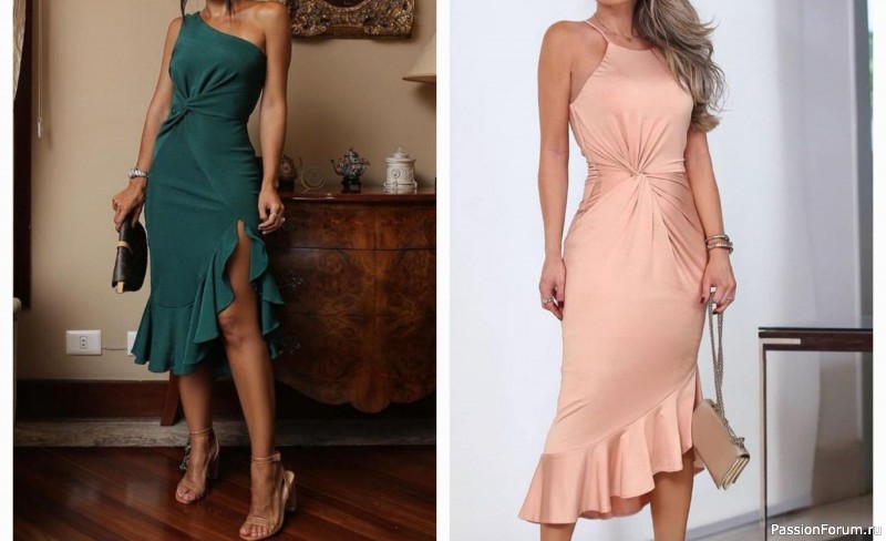 Эффектные платья с воланом. Идеи и выкройка