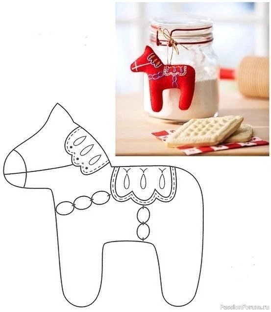 Шьем лошадку - елочную игрушку. Выкройки