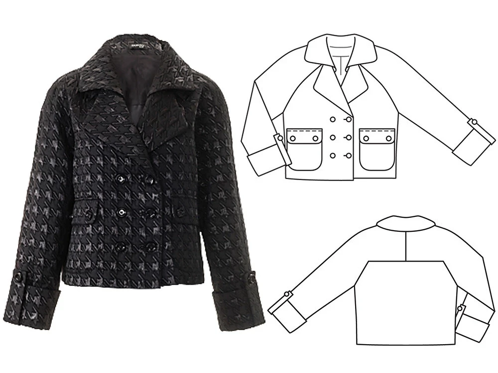 Жакет с необычным воротником и комбинированными рукавами: пошаговый мастер-класс