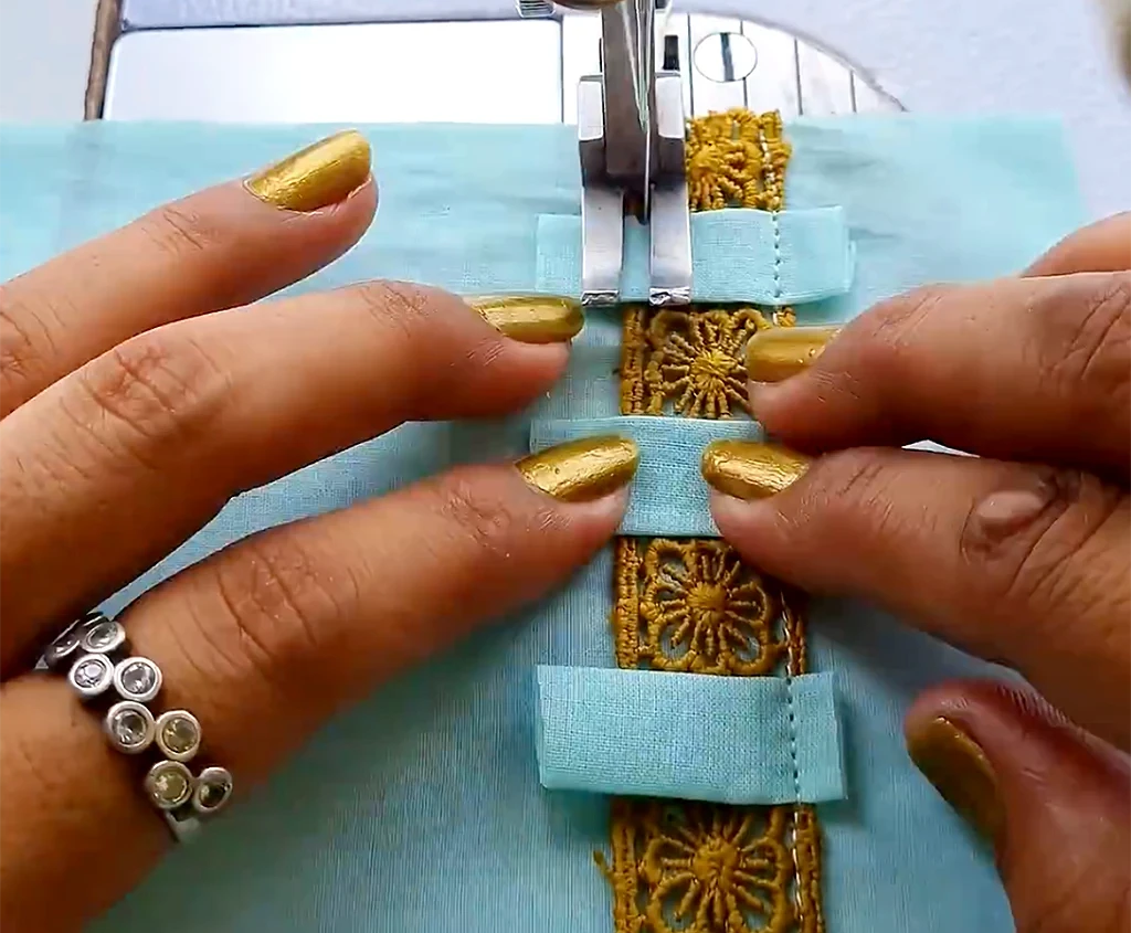 Как выполнить декоративную вставку с тесьмой: пошаговый мастер-класс