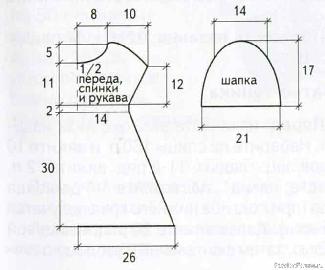Платье-туника и шапочка. Описание