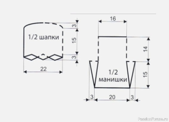 Детский комплект спицами от 1 года до 1,5 лет