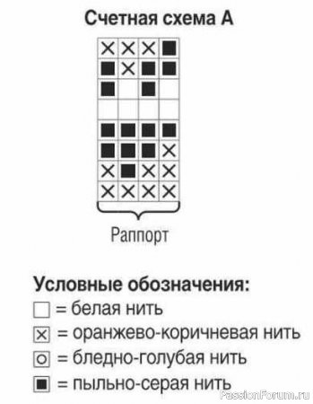 Пуловер с жаккардовым узором для девочки. Схема