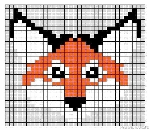 Схемы лисичек для детских вещей