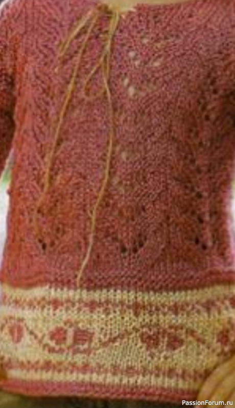 Ажурный пуловер для девочки. Описание