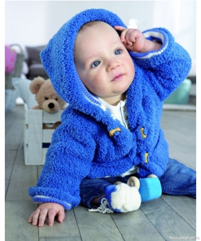 Теплый жакет для малыша спицами от 2 месяцев