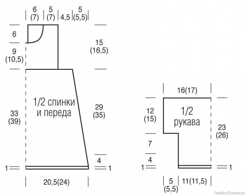 Туника для девочки спицами. Описание