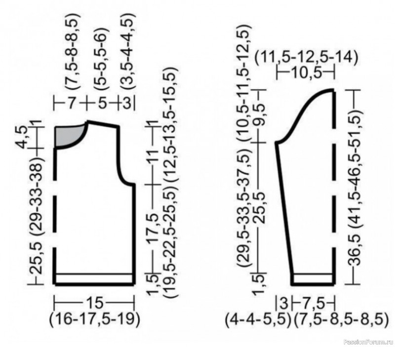 Детский джемпер с рельефными сердечками. Схема