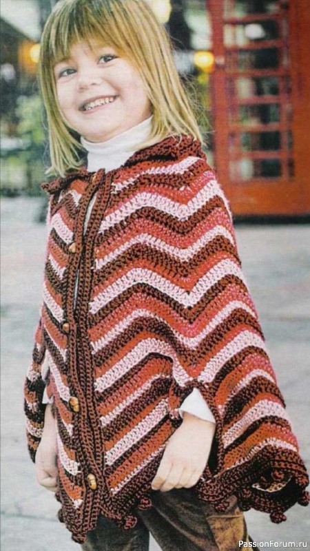 Вязаное детское пончо. Схема