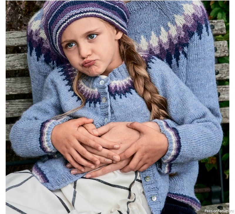 Жакет с норвежским узором для девочки