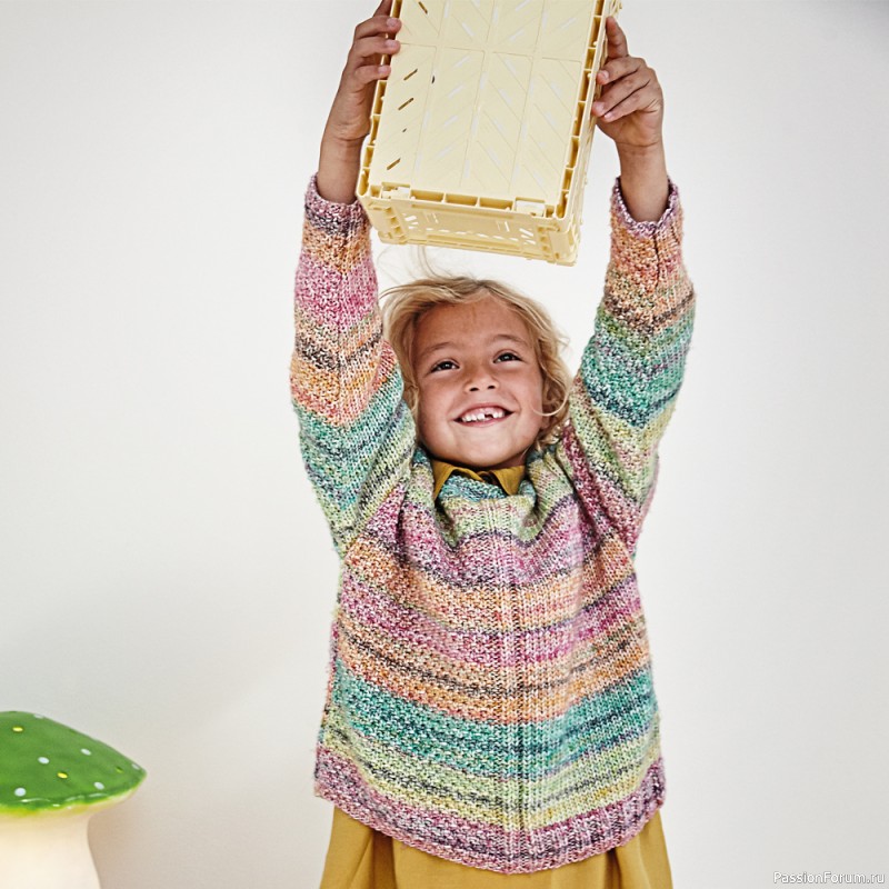 Разноцветный детский джемпер. Описание