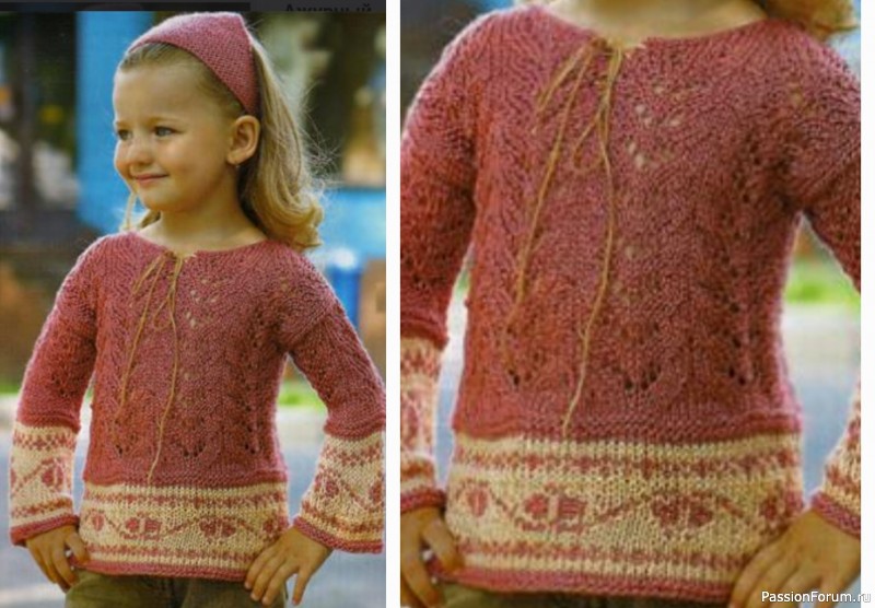 Ажурный пуловер для девочки. Описание Ажурный пуловер для девочки. Описание