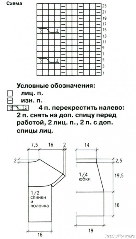 Школьный наряд для девочки. Описание и схема