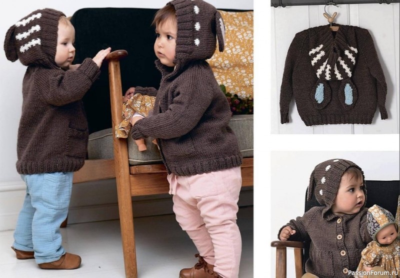 Детский кардиган с капюшоном. Описание