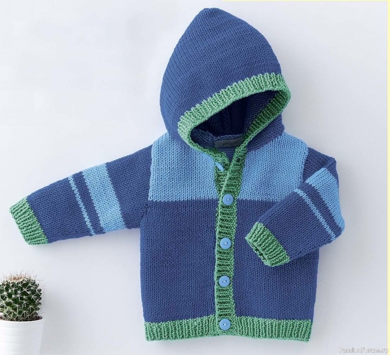 Кофта с капюшоном для малыша. Описание