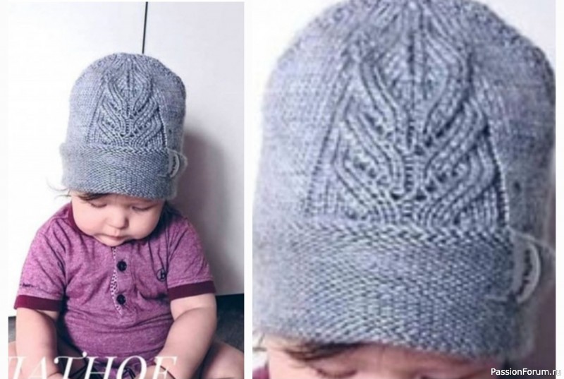 Шапочка спицами для малыша. Схема