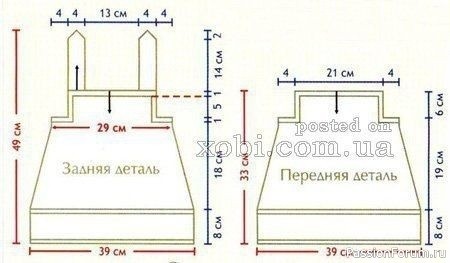 Сарафан спицами для малышки. Схема