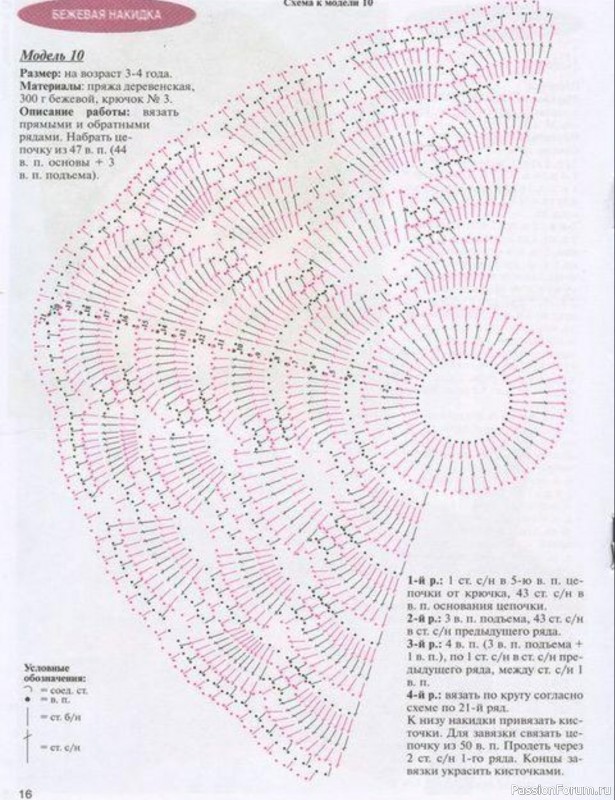 Бежевое пончо для девочки. Схема