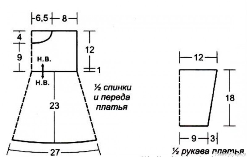 Вязаный комплект для малышки. Описание