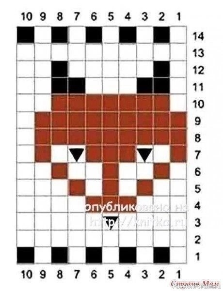 Схемы лисичек для детских вещей