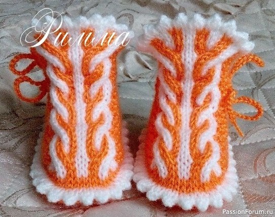 Пинетки для принцессы с двухцветной косой. МК