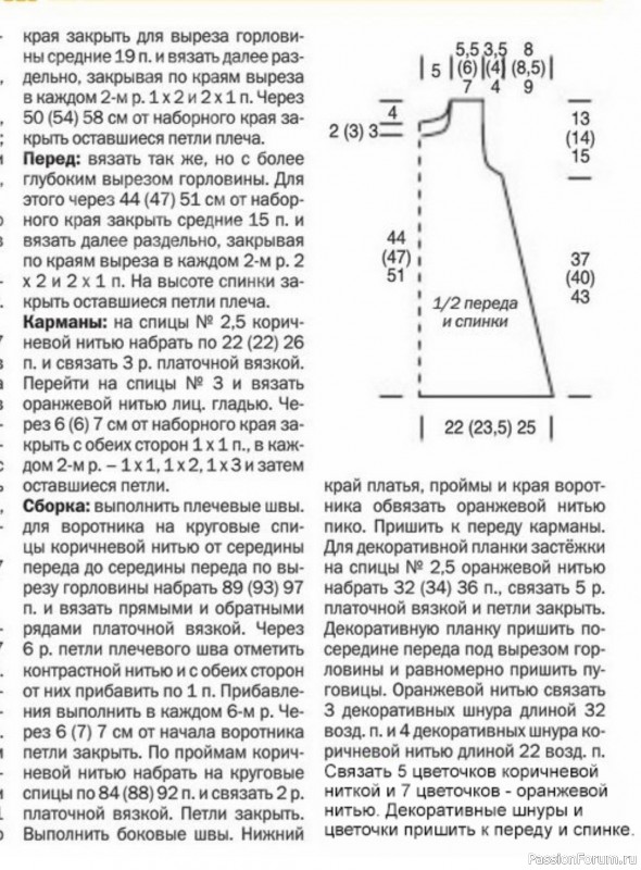 Зеленое вязаное платье для девочки с цветами. Описание