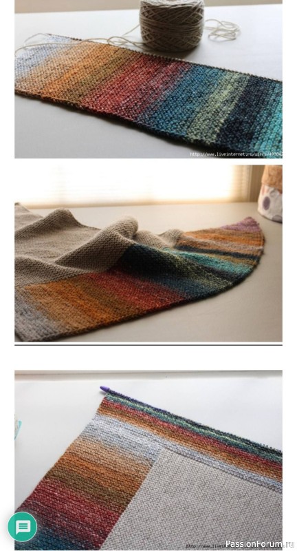 Шаль спицами &laquo;Точка осеннего равноденствия&raquo;