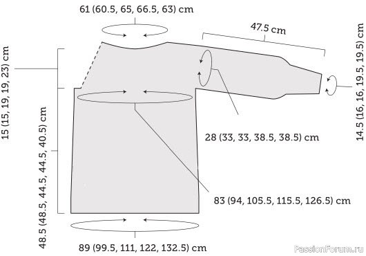 Стильная туника спицами с узором из листьев от Эшли Рао