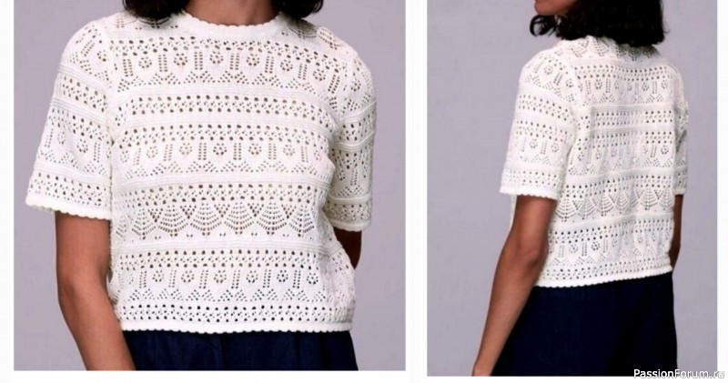 Топ летний спицами. Схема