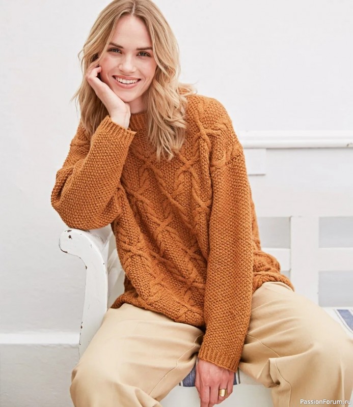 Джемпер с арановым и жемчужным узорами. Описание