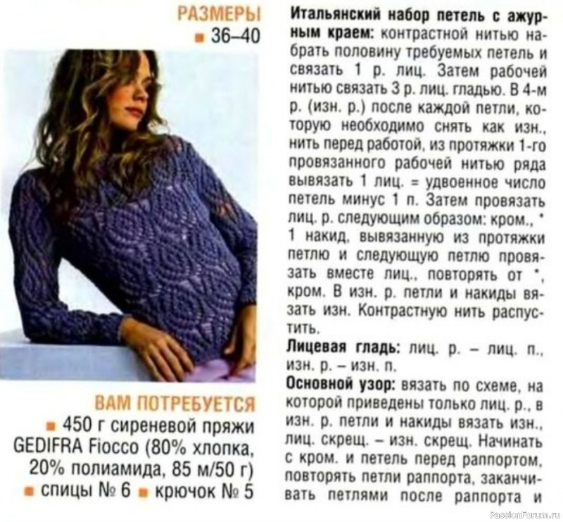 Ажурный джемпер. Описание