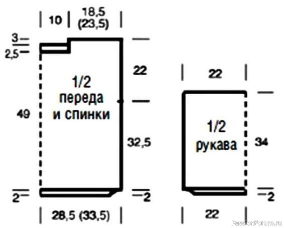 Шикарный свитер патентной резинкой. Схема
