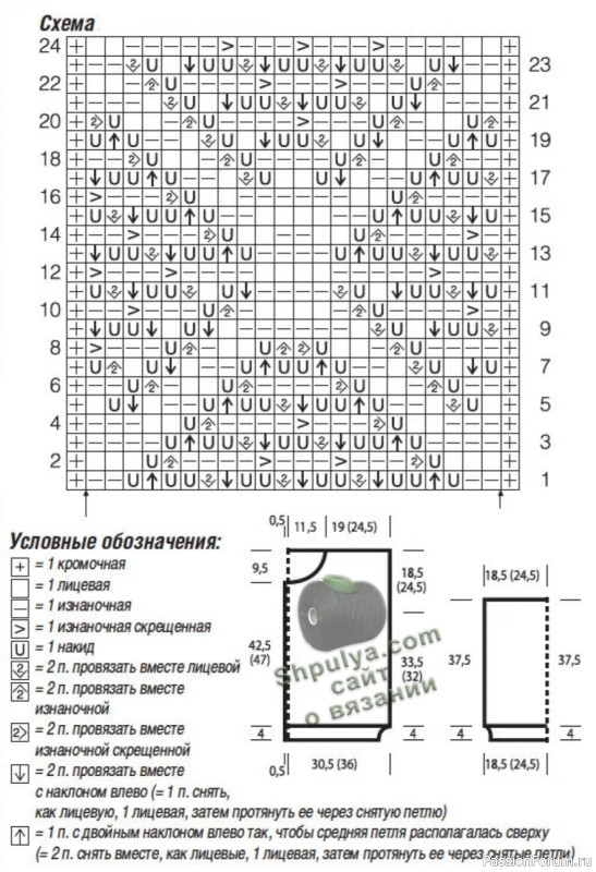 Ажурный жакет свободного силуэта. Схема