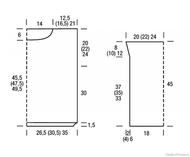Ажурный джемпер спицами, Схема