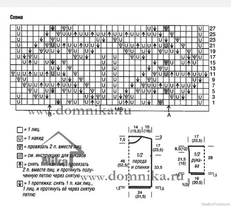Ажурная кофточка спицами. Описание и схема