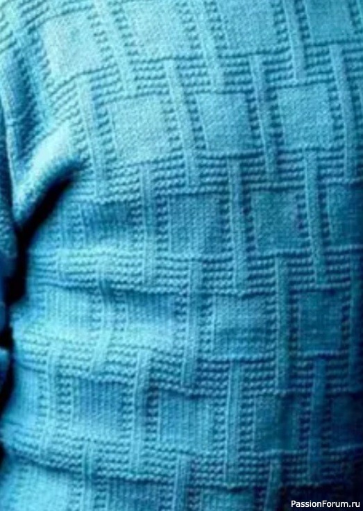 Мужской пуловер с рельефным узором. Описание