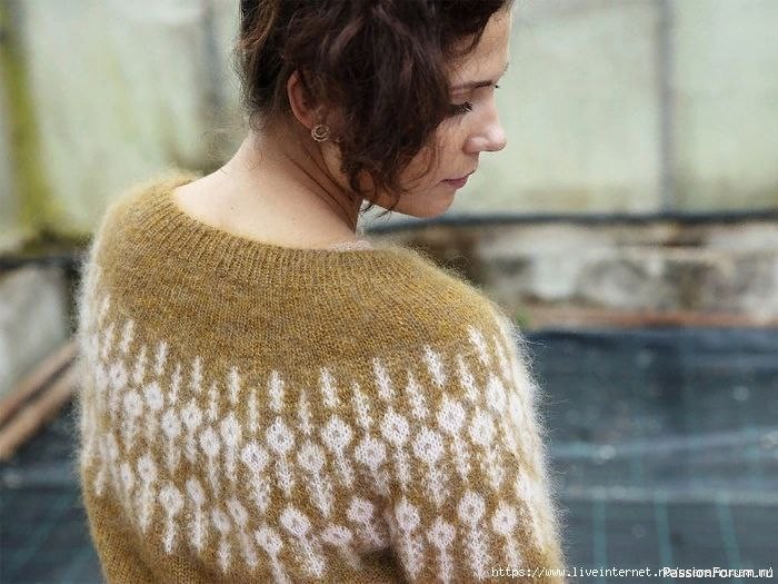 Свитер с узором из мохера. Описание